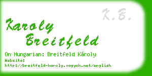 karoly breitfeld business card